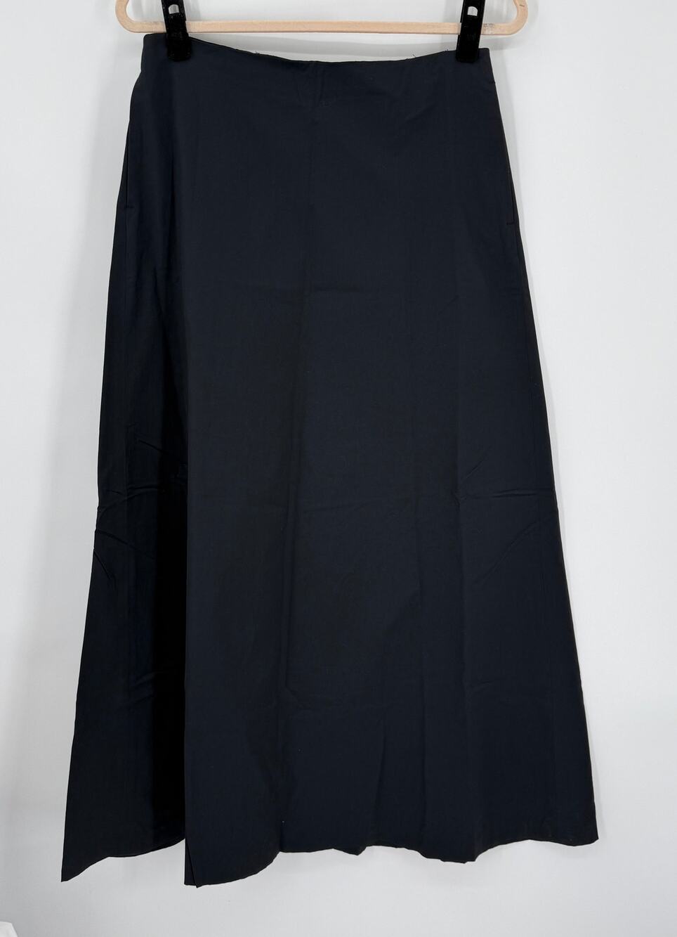 Banana Republic Vintage Long Crisp Poplin A line Maxi Skirt Black Size 6 NEW Y2K